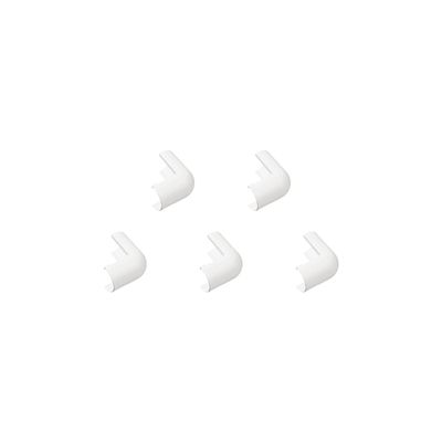 D-Line Small Cable Raceway External Bend, for use with 0.78" (W) x 0.39" (H) Cable Cover - 5-Pack, White