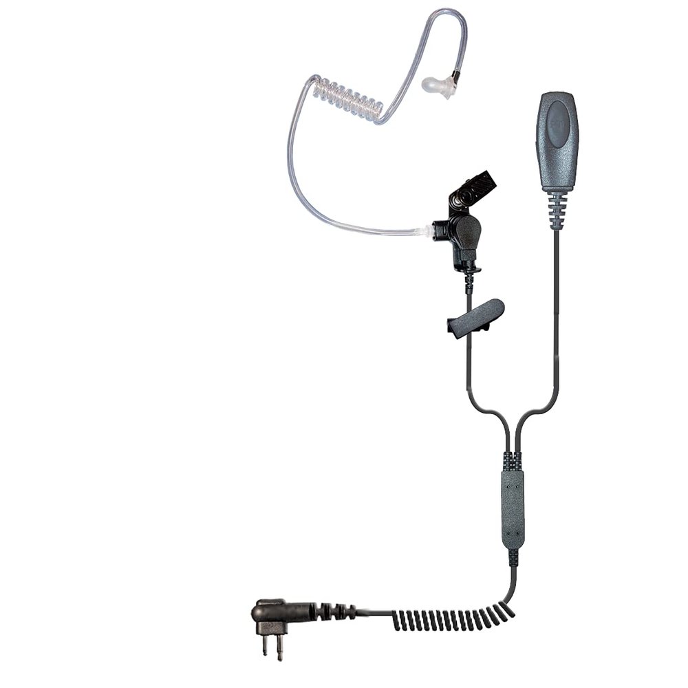 Klein Electronics Patriot Braided Cable 2-Wire Acoustic Tube Earpiece and Microphone, Compatible with Motorola 2-Pin Two Way Radios, CP100D CP200 CP200D CLS1110 CLS1410 RDU4100 BC130 BC300D and BPR40D