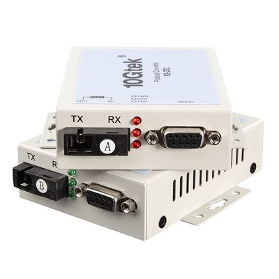 Serial RS232 to Fiber Optic Media Converter, Serial Communication Data Converter Device Server, SM Bidi SC 1310nm 20km, Daisy-Chain or Redundant-Ring FO