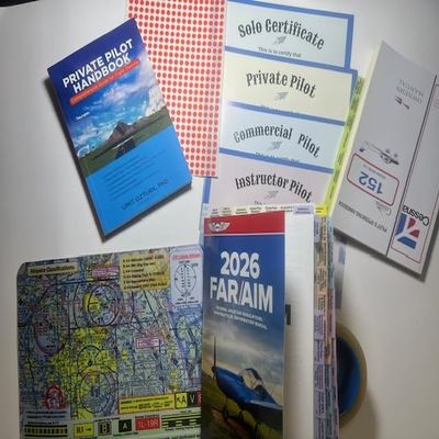 2026 Pre-Tabbed ASA FAR AIM Book, Private Pilot Handbook, Aviator Mouse Pad, and Complimentary Gifts.