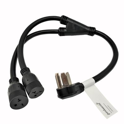 Parkworld 62572 3-Prong Dryer Splitter Cord, NEMA 10-30P to 6-20R (T-Blade Also for 6-15R) Dual Outlet (3 Feet)