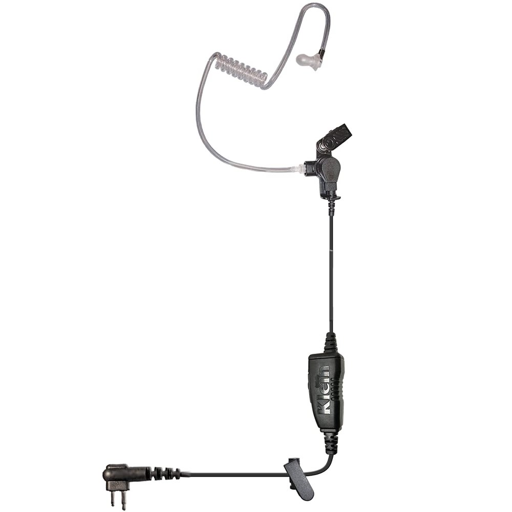 Klein Electronics Star Braided Cable in-Line 1-Wire Acoustic Tube Earpiece and Mic, Compatible with Motorola 2-Pin Two Way Radios, CP100D CP200 CP200D CLS1110 CLS1410 RDU4100 BC130 BC300D and BPR40D