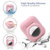 2 in 1 Silicone Protective Skin Cover Compatible with AirPod 1&2 and AirTag, Soft Comprehensive Protective Case with 2 PCS TPU Screen Protector, Anti-Scratch Anti-Fall Anti-Lost(Pink) view 3
