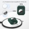 2 in 1 Silicone Protective Skin Cover Compatible with AirPod 1&2 and AirTag, Soft Comprehensive Protective Case with 2 PCS TPU Screen Protector, Anti-Scratch Anti-Fall Anti-Lost(BlackishGreen) view 2