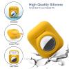 2 in 1 Silicone Protective Skin Cover Compatible with AirPod 1&2 and AirTag, Soft Comprehensive Protective Case with 2 PCS TPU Screen Protector, Anti-Scratch Anti-Fall Anti-Lost(Yellow) view 3