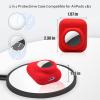 2 in 1 Silicone Protective Skin Cover Compatible with AirPod 1&2 and AirTag, Soft Comprehensive Protective Case with 2 PCS TPU Screen Protector, Anti-Scratch Anti-Fall Anti-Lost(Red) view 2