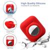 2 in 1 Silicone Protective Skin Cover Compatible with AirPod 1&2 and AirTag, Soft Comprehensive Protective Case with 2 PCS TPU Screen Protector, Anti-Scratch Anti-Fall Anti-Lost(Red) view 3