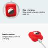 2 in 1 Silicone Protective Skin Cover Compatible with AirPod 1&2 and AirTag, Soft Comprehensive Protective Case with 2 PCS TPU Screen Protector, Anti-Scratch Anti-Fall Anti-Lost(Red) view 4