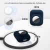 2 in 1 Silicone Protective Skin Cover Compatible with AirPod 1&2 and AirTag, Soft Comprehensive Protective Case with 2 PCS TPU Screen Protector, Anti-Scratch Anti-Fall Anti-Lost(NavyBlue) view 2