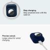 2 in 1 Silicone Protective Skin Cover Compatible with AirPod 1&2 and AirTag, Soft Comprehensive Protective Case with 2 PCS TPU Screen Protector, Anti-Scratch Anti-Fall Anti-Lost(NavyBlue) view 4