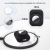 2 in 1 Silicone Protective Skin Cover Compatible with AirPod 1&2 and AirTag, Soft Comprehensive Protective Case with 2 PCS TPU Screen Protector, Anti-Scratch Anti-Fall Anti-Lost(Black) view 2