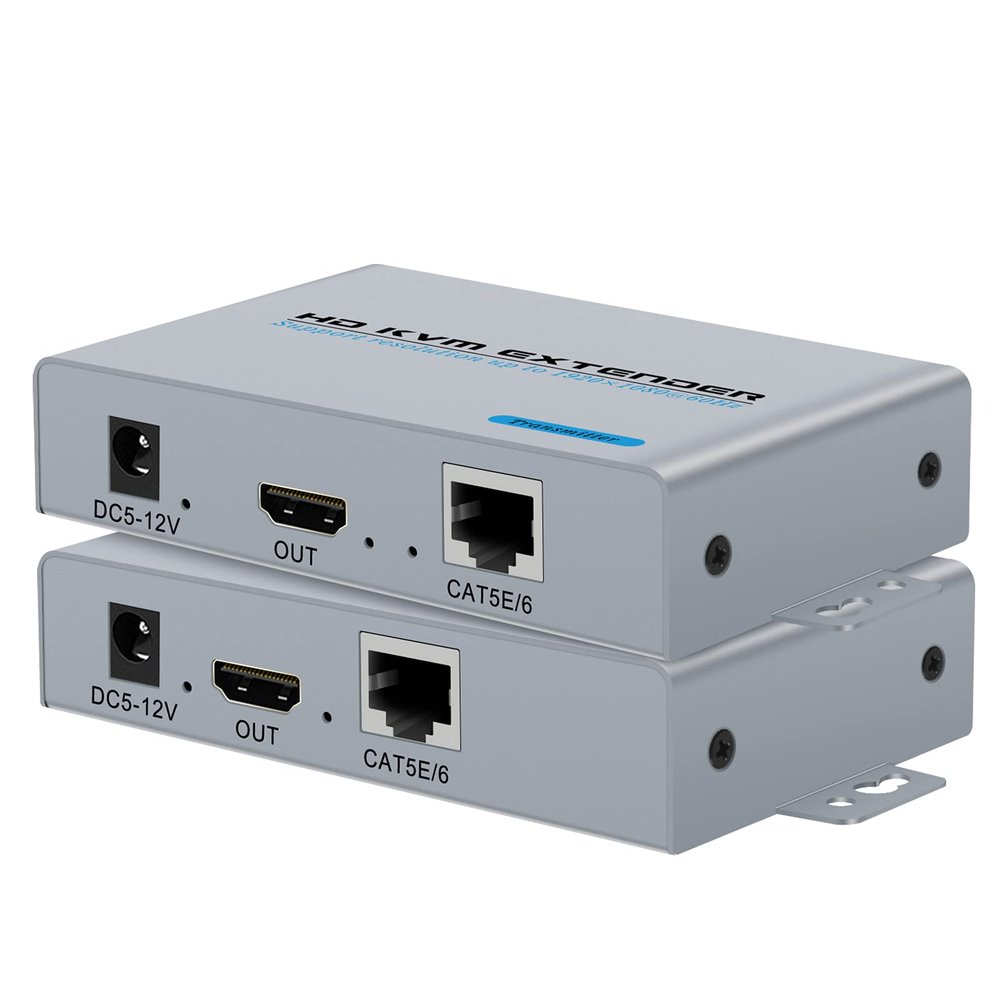 HDMI KVM USB Extender Over Single CAT 5E/6/7 Cable 1080P HD Transmitter Receiver 100m RJ45 Network HDMI KVM Extender with 2 USB Out for PC DVD HDTV