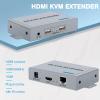 HDMI KVM USB Extender Over Single CAT 5E/6/7 Cable 1080P HD Transmitter Receiver 100m RJ45 Network HDMI KVM Extender with 2 USB Out for PC DVD HDTV view 3