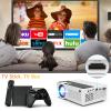 Aokang Projector, Mini Projector 1080P Full HD Supported, Portable Outdoor Movie Projector Compatible with Smartphone,TV Stick, PS4 & X-Box, PC, Smartphone/Tablet, USB TF, White. view 3