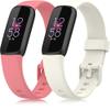 Lijinlan Bands Compatible with Fitbit Luxe Women Men, Soft Silicone Stylish Replacement Straps for Fitbit Luxe/Luxe Special Edition SmartWatch 2021 (C2-Magenta Beige, Large(6.1"-8.7")) view 1