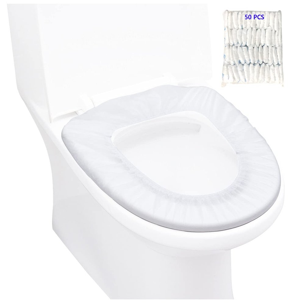 50 Pieces Toilet Seat Covers,Disposable Travel Toilet Seat Cover Waterproof Non-Woven Fabric,Portable Toilet Mat Independent Packing