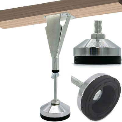 3 Pack Adjustable Height Bed Support Legs - Heavy Duty Steel, Suitable for Bed Frames, Center Slats, Cabinets & Furniture