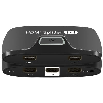 Wiistar HDMI Splitter 1 in 4 Out 4K@30Hz HDMI 1x2/4 Splitter Converter HDMI 1.4 Supports 3D Full HD 1080P for Xbox, PS4 PS3 Fire Stick Blu Ray Apple TV HDTV