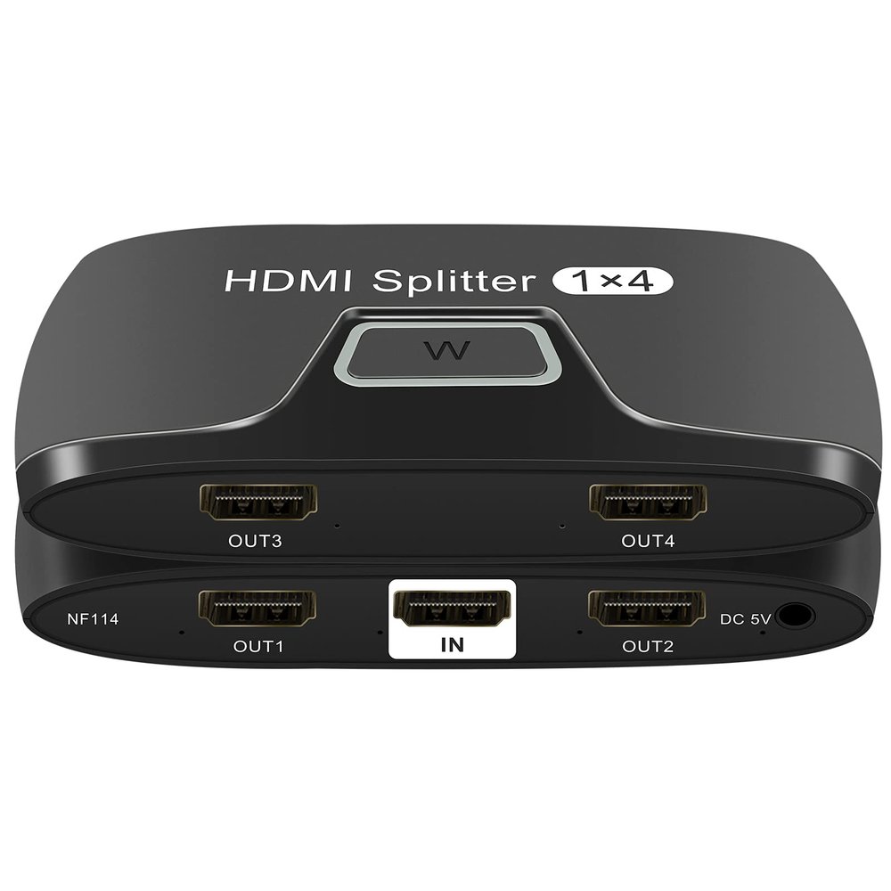 Wiistar HDMI Splitter 1 in 4 Out 4K@30Hz HDMI 1x2/4 Splitter Converter HDMI 1.4 Supports 3D Full HD 1080P for Xbox, PS4 PS3 Fire Stick Blu Ray Apple TV HDTV