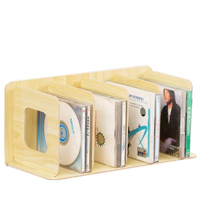 DCFV CD Rack Wooden Storage Rack Wooden Storage Box Assembled Creative Display Rack CD Storage Cabinet Record Rack 5 Color (Color : A)