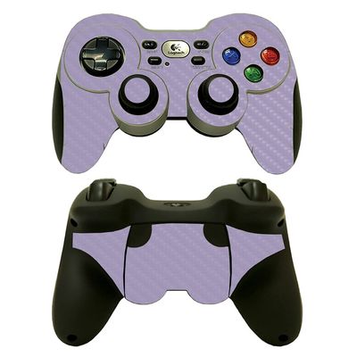 MightySkins Carbon Fiber Skin Compatible with Logitech Wireless Gamepad F710 - Solid Lavender | Protective, Durable Textured Carbon Fiber Finish | Easy to Apply | Made in The USA
