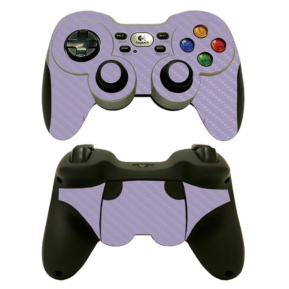 MightySkins Carbon Fiber Skin Compatible with Logitech Wireless Gamepad F710 - Solid Lavender | Protective, Durable Textured Carbon Fiber Finish | Easy to Apply | Made in The USA
