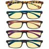 Eyekepper 5 Pairs Comfort Computer Reading Glasses for Women Men Blue Light Blocking Readers Yellow Tinted +2.50 view 3