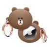 elago l LINE Friends Silicone Case Compatible with Apple AirTag 2nd Gen (2026) & 1st Gen Tracker - Full Protection, Keychain Included, Slim and Simple Design, Scratch-Free, Drop Protection [Official Merchandise] (Brown) view 1