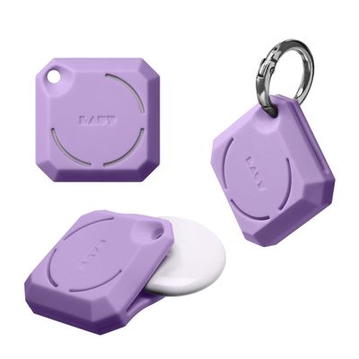 LAUT - HUEX GEM case Compatible with AirTag | Strong Velcro Holder Violet