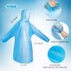 SATINIOR 24 Pack Waterproof Disposable Rain Poncho Sets Include 12 Rain Disposable Poncho and 12 Pairs Shoe Boot Covers for Adults Women Men(Blue) view 2