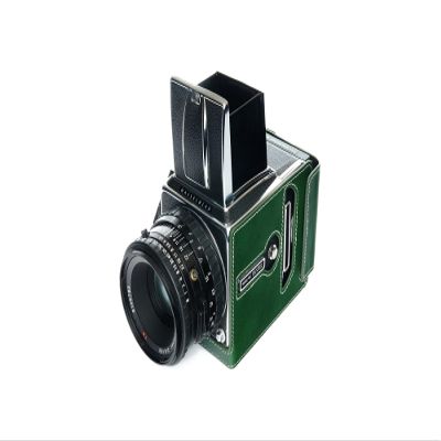 500CM Case, BolinUS Handmade Genuine Real Leather Half Camera Case Bag Cover for Hasselblad 500CM (Green)