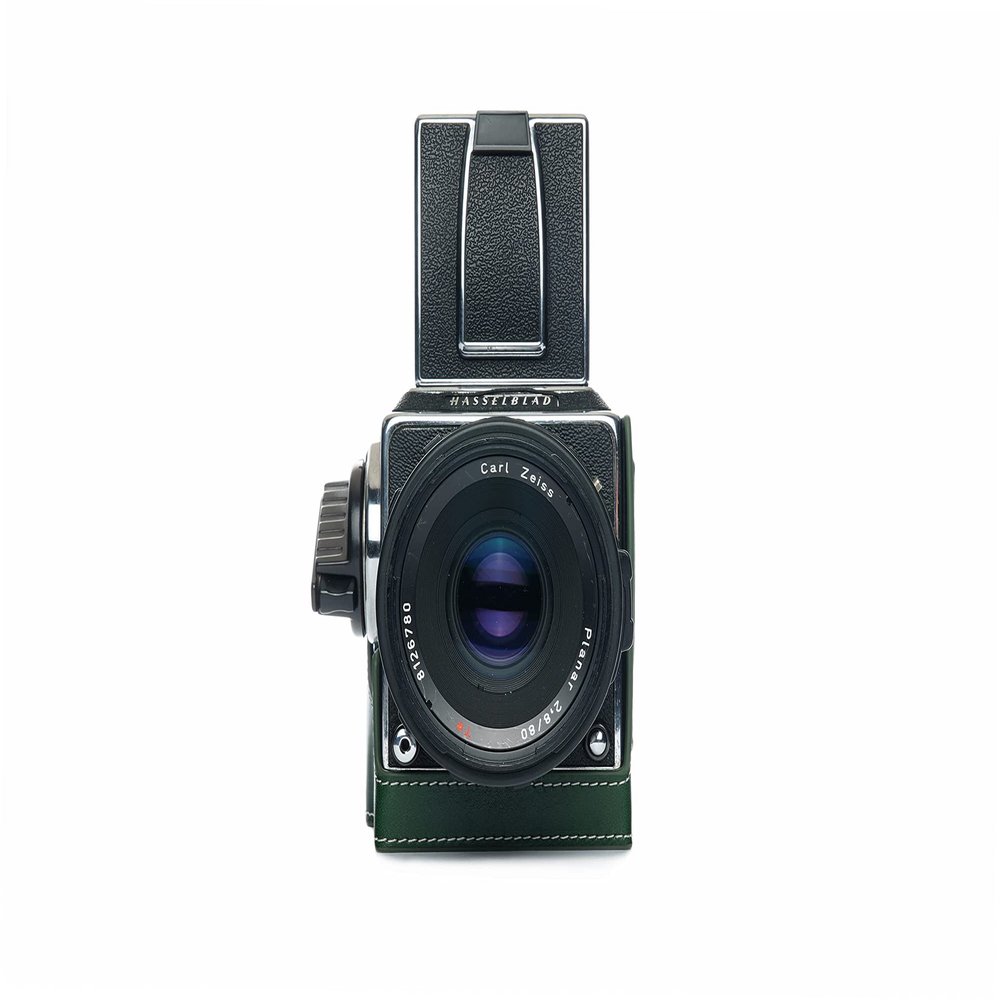 503CW 503CXI Case, BolinUS Handmade Genuine Real Leather Half Camera Case Bag Cover for Hasselblad 503CW 503CXI (Green)