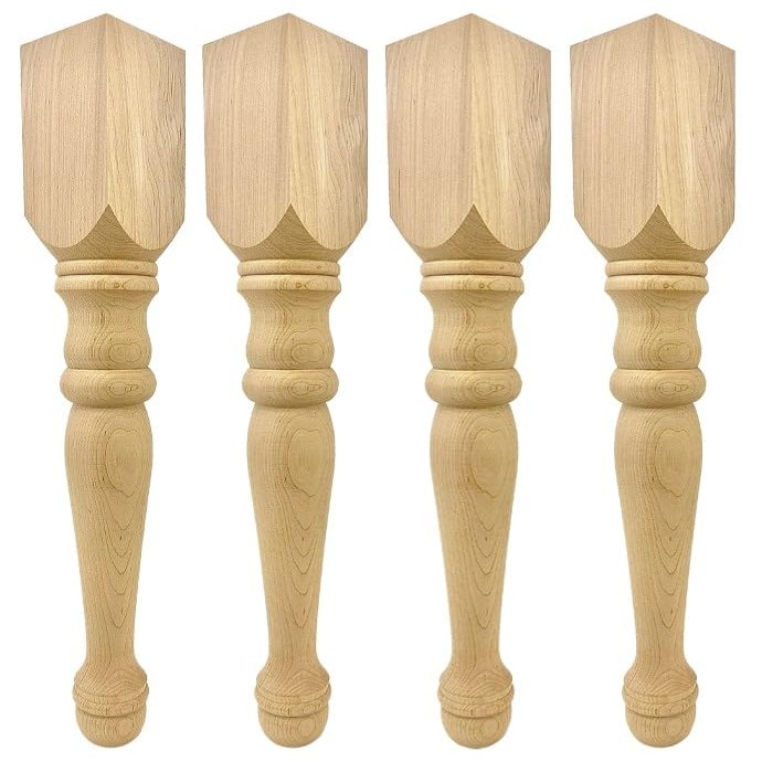 Highland Manor Wood Products Sunbury Coffee Table Leg - 17 1/4" Tall x 2 1/4" Wide (Maple) (Set of 4)