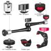 11'' Articulating Friction Magic Arm Super Camera Clamp Mount Cell Phone Holder Action Camera Adapter Kit for DSLR Camera LCD Monitor Vlog Rig Video LED Light Microphone Cage Camcorder Projector view 2