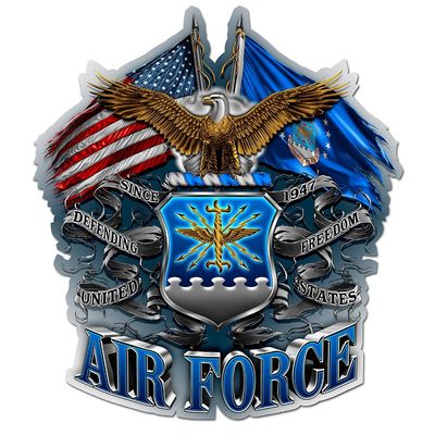 Collectible Air Force Decals (6in,12pack), Share Your Appreciation and Support with Our Vinyl Double Flag AIR Force Eagle Stickers for Your Home, Car, Cases and More, Souvenir Gifts for Air Force