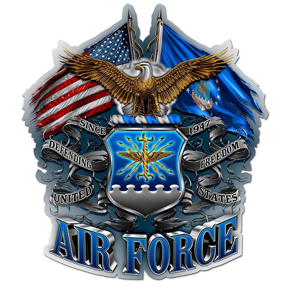 Collectible Air Force Decals (6in,12pack), Share Your Appreciation and Support with Our Vinyl Double Flag AIR Force Eagle Stickers for Your Home, Car, Cases and More, Souvenir Gifts for Air Force