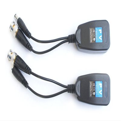 HD-CVI/TVI/AHD Passive Video Balun with Power Connector and RJ45 CAT5 Data Transmitter (6-Pairs)