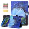 UUcovers 7" Kindle Fire 7 Case 9th/7th/5th Generation (2019/2017/2015 Release) with Stand Pencil Holder [Auto Wake/Sleep] Slim Smart Magnetic Folio PU Leather & TPU Back Cover, Mountain Flower Tree view 1
