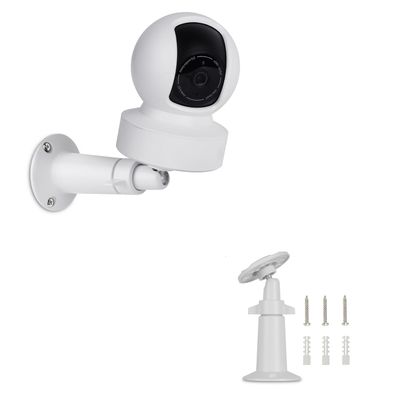 360 Adjustable Wall Mount Compatible with Kasa Indoor Pan/Tilt Smart Security Camera/Kasa 2K QHD Camera Pan/TP-Link Tapo C200, Rustproof Aluminum Alloy Security Bracket White(Not Included Camera)
