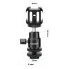 CAMVATE Adjustable 1/4"-20 Ball Head Support with Shoe Mount Adapter + 3-Way Cold Shoe Mount Bundle - 2889 view 2
