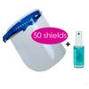 proSPORT 50 Pack Flip-Up Medical Face Shields Dark Blue Adjustable Frame Clear Anti-Fog Full Face Protection Against Splash & Droplets Includes Lens Cleaner Bottle view 2