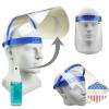 proSPORT 5 Pack Flip-Up Medical Face Shields  Dark Blue Adjustable Frame  Clear Anti-Fog Full Face Protection Against Splash & Droplets  Includes Lens Cleaner Bottle view 1
