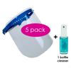 proSPORT 5 Pack Flip-Up Medical Face Shields  Dark Blue Adjustable Frame  Clear Anti-Fog Full Face Protection Against Splash & Droplets  Includes Lens Cleaner Bottle view 2