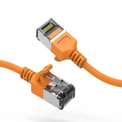 1ft (0.3M) Cat.8 U/FTP Slim Ethernet Network Cable 30AWG 1 Feet (0.3 Meters) Gigabit LAN Network Cable RJ45 High Speed Patch Cable, Orange (4 Pack)