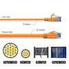 1ft (0.3M) Cat.8 U/FTP Slim Ethernet Network Cable 30AWG 1 Feet (0.3 Meters) Gigabit LAN Network Cable RJ45 High Speed Patch Cable, Orange (4 Pack) view 3