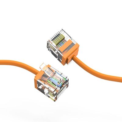 0.5ft (0.2M) Cat6A UTP Super-Slim Ethernet Network Cable 32AWG 0.5 Feet (0.2 Meters) Gigabit LAN Network Cable RJ45 High Speed Patch Cable, Orange (2 Pack)