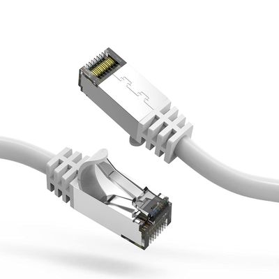 0.5ft (0.2M) Cat.8 S/FTP Ethernet Network Cable 26AWG 0.5 Feet (0.2 Meters) Gigabit LAN Network Cable RJ45 High Speed Patch Cable, White (8 Pack)