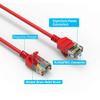 0.5ft (0.2M) Cat6A UTP Slim Ethernet Network Booted Cable 28AWG 0.5 Feet (0.2 Meters) Gigabit LAN Network Cable RJ45 High Speed Patch Cable, Red (2 Pack) view 2