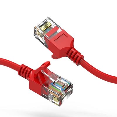 0.5ft (0.2M) Cat6A UTP Slim Ethernet Network Booted Cable 28AWG 0.5 Feet (0.2 Meters) Gigabit LAN Network Cable RJ45 High Speed Patch Cable, Red
