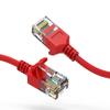 0.5ft (0.2M) Cat6A UTP Slim Ethernet Network Booted Cable 28AWG 0.5 Feet (0.2 Meters) Gigabit LAN Network Cable RJ45 High Speed Patch Cable, Red view 1